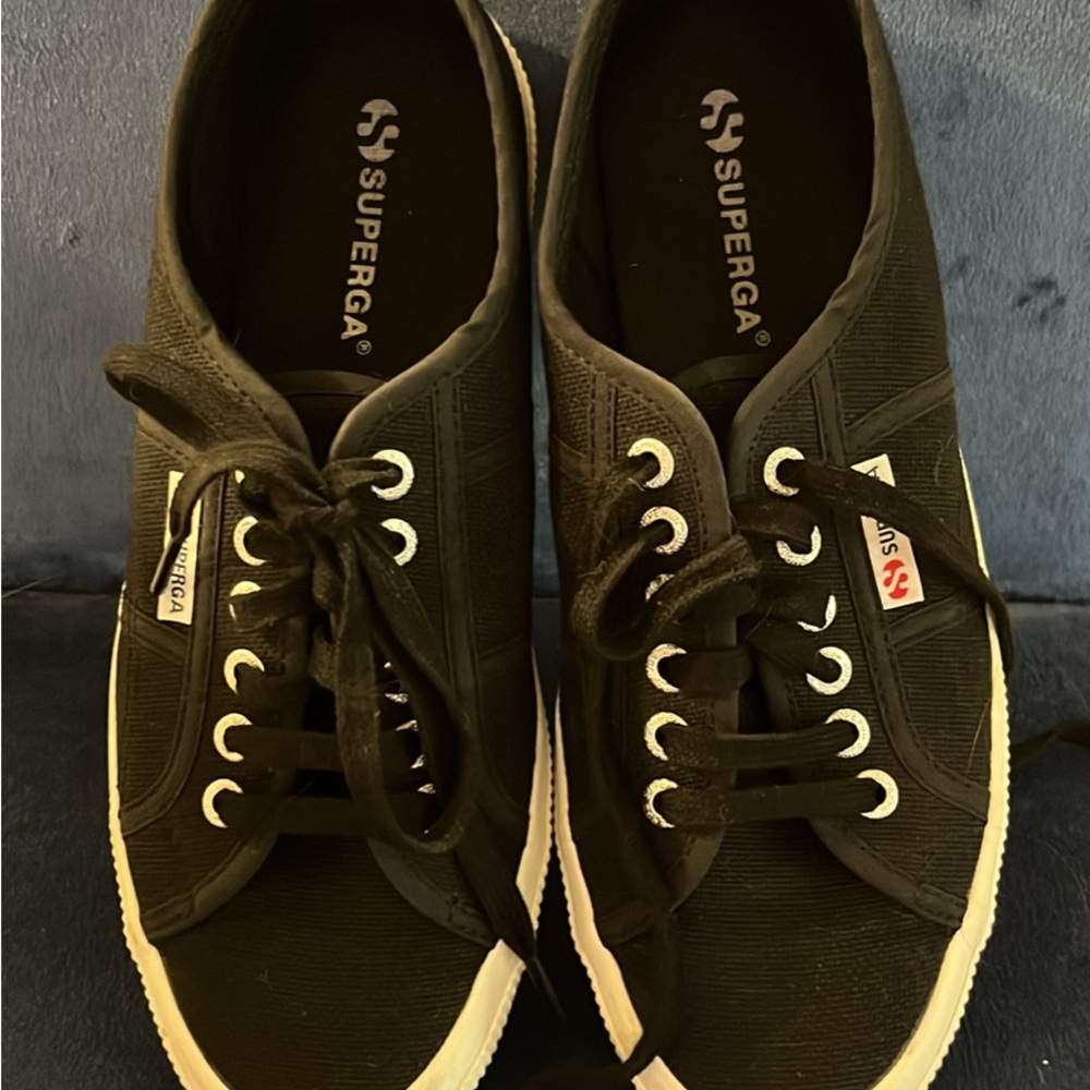 Superga Black Canvas Sneakers High-Top Style